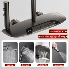 SC80 - Sen cây bàn phím ghi xám có dải led và 2 màn hình hiển thị