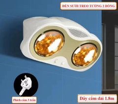 SK02 - Đèn sưởi treo tường nhà tắm 2 bóng cong cao cấp