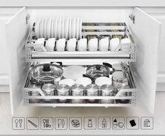 GT01 - Giá bát đĩa cố định nan hộp lắp tủ thùng cánh