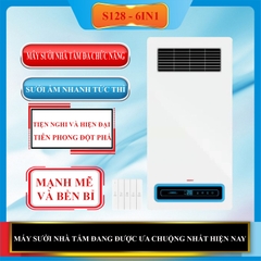 S128 - Máy sưởi nhà tắm chức năng 6in1 - Sưởi ấm, hút mùi, thông gió, quạt mát, sấy khô, chiếu sáng