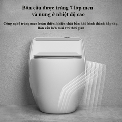 KA6034 - Bồn cầu trứng liền khối ghi trắng, men nano tuyết chống bám dính, nắp UF chông xước, bộ xả cao cấp, nước xả mạnh và êm.