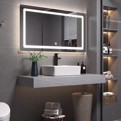 BÀN ĐÁ ĐƠN NHÂN TẠO CHỐNG XƯỚC NHẬP KHẨU 1 TẦNG KẾT HỢP CHẬU NỔI VÀ GƯƠNG LED CẢM ỨNG BD10