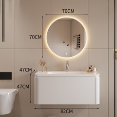 TC2024 - Tủ chậu khe sáng, mặt chậu sứ âm liền khối cao cấp