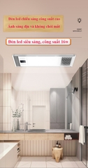 S108 - Máy sưởi nhà tắm chức năng 6in1 - Sưởi ấm, hút mùi, thông gió, quạt mát, sấy khô, chiếu sáng