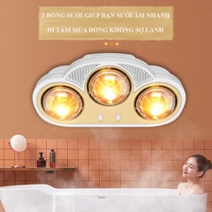 SK03 - Đèn sưởi treo tường nhà tắm 3 bóng cong cao cấp