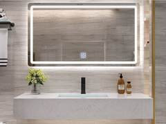 BÀN ĐÁ ĐƠN NHÂN TẠO TRONG NƯỚC 1 TẦNG KẾT HỢP CHẬU NỔI VÀ GƯƠNG LED BD04
