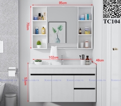 TC104 - Tủ chậu nhựa cao cấp. KT: 48X100cm