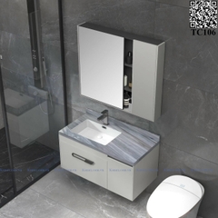 TC106 - Tủ chậu phòng tắm mặt đá , chậu liền mép cao cấp
