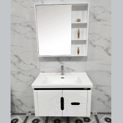 TC176 - Tủ chậu nhựa mặt chậu sứ âm liền khối. KT: 48x80cm
