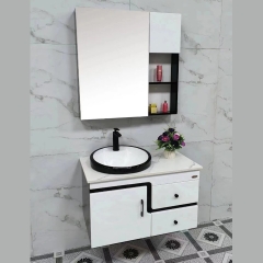 TC179 - Tủ chậu nhựa mặt đá chậu sứ bán âm. KT: 50x80cm