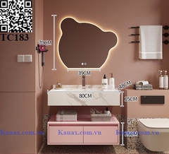 TC183 - Tủ chậu màu hồng cao cấp