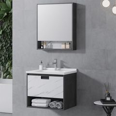 TC2071 - Tủ chậu nhựa PVC, mặt chậu sứ liền khối âm, Kích thước 48x60cm