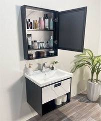TC2071 - Tủ chậu nhựa PVC, mặt chậu sứ liền khối âm, Kích thước 48x60cm