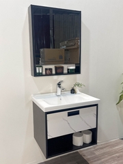 TC2071 - Tủ chậu nhựa PVC, mặt chậu sứ liền khối âm, Kích thước 48x60cm