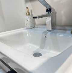 TC2071 - Tủ chậu nhựa PVC, mặt chậu sứ liền khối âm, Kích thước 48x60cm