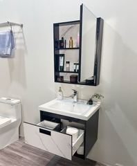 TC2071 - Tủ chậu nhựa PVC, mặt chậu sứ liền khối âm, Kích thước 48x60cm