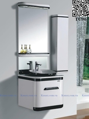 TC96 - Tủ chậu đen trắng chất liệu nhựa pvc cao cấp. KT 48x60cm