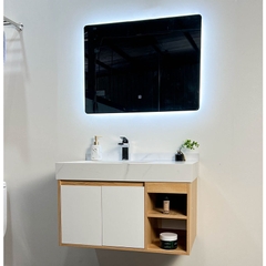 TỦ CHẬU NHỰA MẶT CHẬU SỨ LIỀN KHỐI TC2033