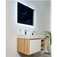 TỦ CHẬU NHỰA MẶT CHẬU SỨ LIỀN KHỐI TC2033