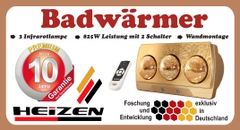 HE3BR - Đèn sưởi nhà tắm Heizen 3 bóng có điều khiển từ xa