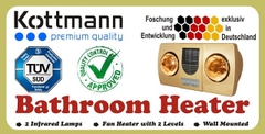 K2B-HW-G - Đèn sưởi nhà tắm Kottmann 2 bóng có quạt