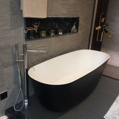 KB712 - Bồn tắm ngâm cao cấp, kích thước: 1600x800x600mm, tặng kèm kệ gỗ đọc sách