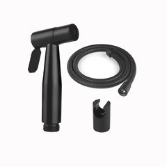 COMBO11 - Combo trọn bộ phòng tắm cao cấp, bồn cầu liền khối đen trắng, Bàn đá 1 tầng đen..