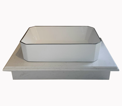 CB16 - Combo trọn bộ phòng tắm, bồn cầu liền khối, bàn đá đơn chậu nổi, sen cây nhiệt độ..