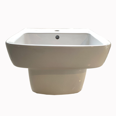 WIN08 - Combo trọn bộ phòng tắm, bồn cầu liền khối, chậu sứ vuông treo, sen cây inox vuông...