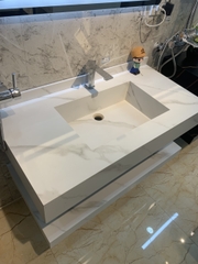 NT101 - Bàn đá nhân tạo liền khối chống xước cao cấp(Chưa bao gồm vòi và gương)