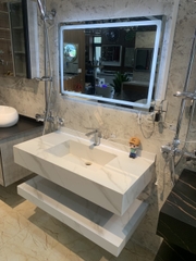 NT101 - Bàn đá nhân tạo liền khối chống xước cao cấp(Chưa bao gồm vòi và gương)