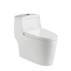 KA6031 - Bồn cầu liền khối trắng, men nano chống bám dính, nắp UF chông xước, bộ xả cao cấp, nước xả mạnh và êm.