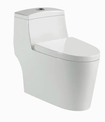 KA6031 - Bồn cầu liền khối trắng, men nano chống bám dính, nắp UF chông xước, bộ xả cao cấp, nước xả mạnh và êm.