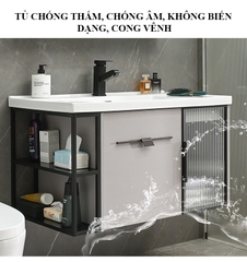 TỦ CHẬU NHỰA POLYWWOD MẶT ĐÁ CHỐNG XƯỚC CHẬU SỨ NỔI TC2042