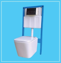 K6002T - Bồn cầu treo tường tét nước âm, thân sứ vuông