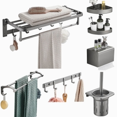 LUXURY15 - Combo phòng tắm cao cấp . Bồn cầu trứng liền khối nắp UF chống xước, bàn đá 2 tầng trắng vân mây.