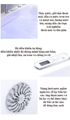 KB708 - Bồn tắm massager cao cấp, chất liệu Acrylic. Kích thước: 1700 x 800 x 600 (mm). Tặng kèm kệ gỗ