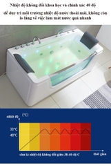 KB708 - Bồn tắm massager cao cấp, chất liệu Acrylic. Kích thước: 1700 x 800 x 600 (mm). Tặng kèm kệ gỗ