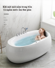 KB714 - Bồn tắm sục massager cao cấp, kích thước1700x700x600m. Tặng kèm kệ gỗ