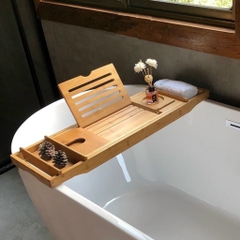 KB712 - Bồn tắm ngâm cao cấp, kích thước: 1600x800x600mm, tặng kèm kệ gỗ đọc sách