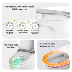 K6911 - Bồn cầu thông minh cao cấp full chức năng, tự động mở nắp, sấy khô, sưởi ấm ghế ngồi...