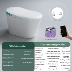 K6912 - Bồn cầu thông minh cao cấp full chức năng, tự động mở nắp, sấy khô, sưởi ấm ghế ngồi...