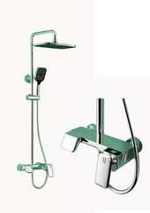 KANAX26 - Combo trọn bộ phòng tắm, bồn cầu cảm ứng đá chân xả nước, tủ chậu nhựa, tủ gương led cảm ứng cao cấp