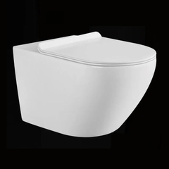 K6005T - Bồn cầu treo tường tét nước âm, thân sứ tròn, nút nhấn chữ nhật