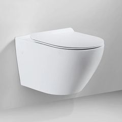 K6005T - Bồn cầu treo tường tét nước âm, thân sứ tròn, nút nhấn chữ nhật