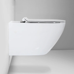 K6005T - Bồn cầu treo tường tét nước âm, thân sứ tròn, nút nhấn chữ nhật