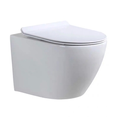 K6005T - Bồn cầu treo tường tét nước âm, thân sứ tròn, nút nhấn chữ nhật