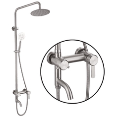 KANAX14 - Combo trọn bộ phòng tắm cao cấp, bồn cầu trứng, tủ chậu nhựa màu ghi xám