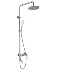 KANAX08 - Combo trọn bộ phòng tắm, bàn đá 2 tầng chậu nổi, gương led tròn cảm ứng