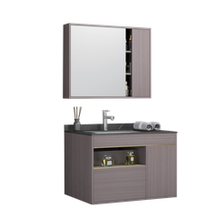 KANAX40 - Combo trọn bộ phòng tắm, tủ chậu nhựa, sen cây ghi xám hiển thị nhiệt độ..